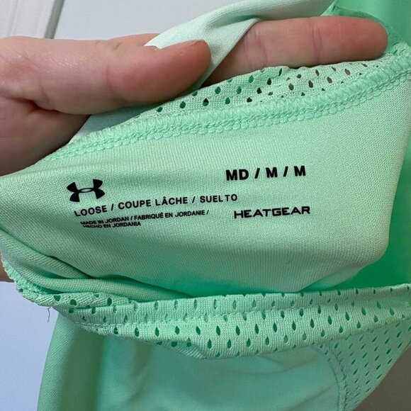 Under Armour loose fit tank top workout mint green Heat Gear Size M underarmour - Picture 9 of 9